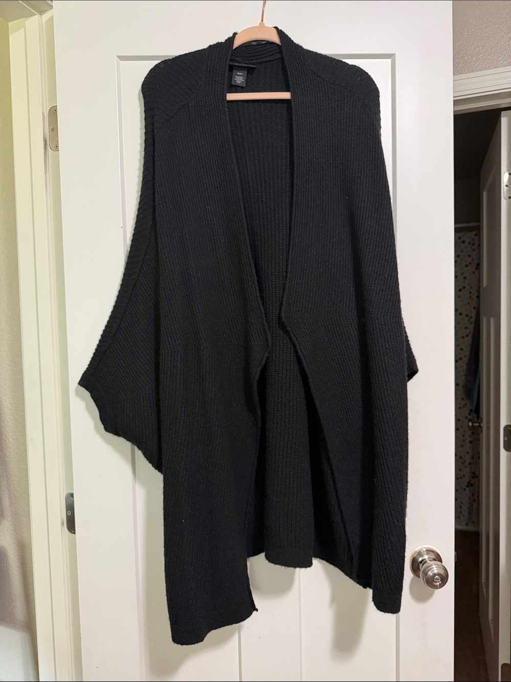 Lane Bryant Black Open-Front Knit Cardigan